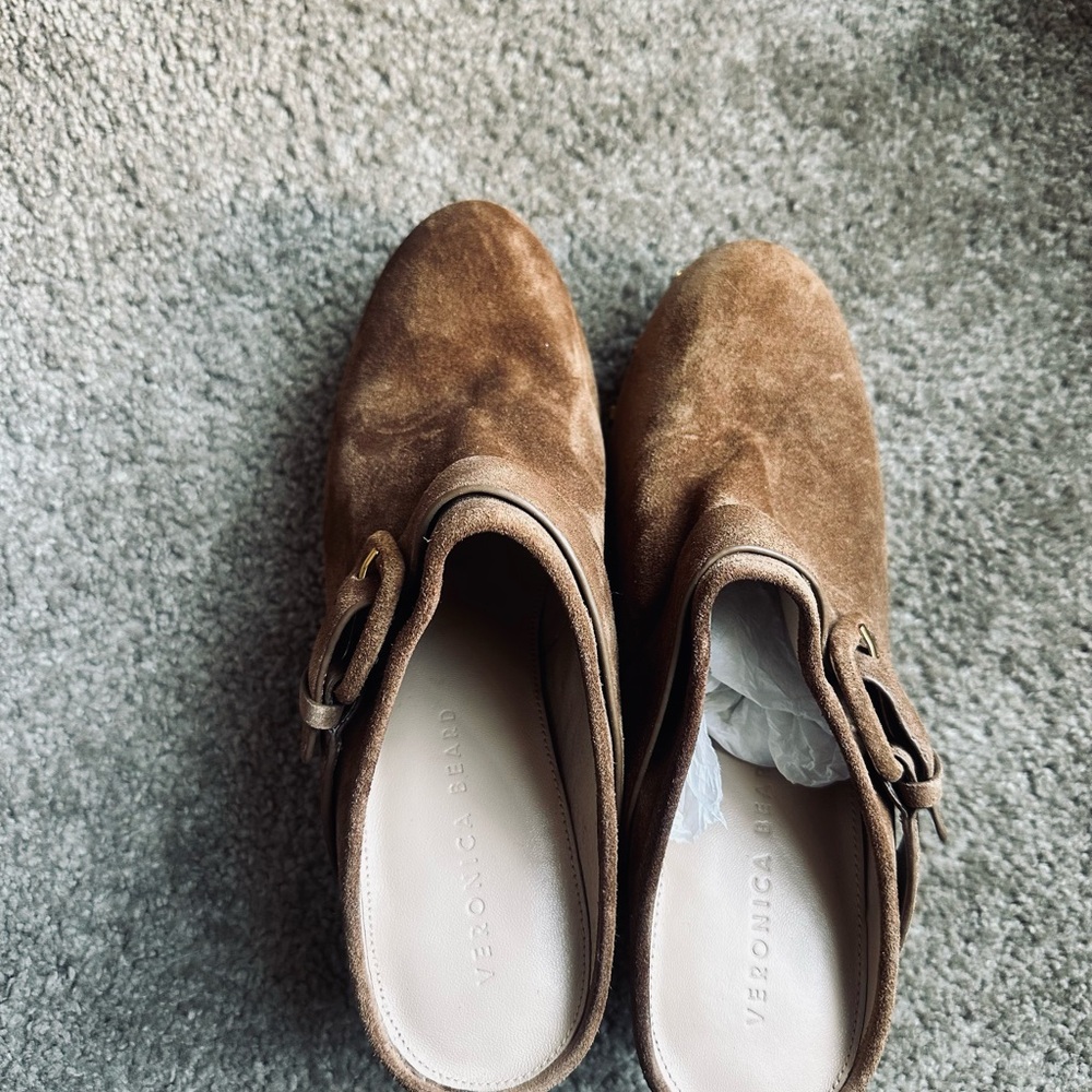 Veronica Beard Brown Suede Mules